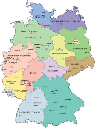 Kruik Draak Prematuur De provincies van Duitsland - VIVALDI Travel vakantiehuizen